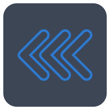 Üçlü işaretçi düz yaptı vektör simgesi kare