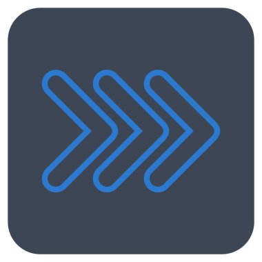 Üçlü işaretçi tam düz vektör simgesi kare