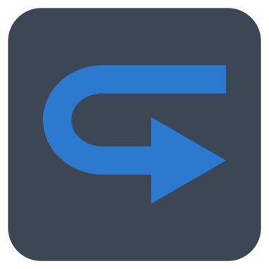 Vektör simge düz kare sağa dönün