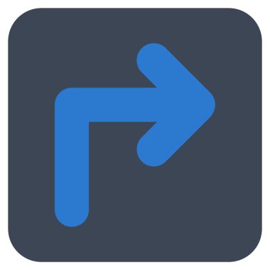 Vektör simge düz kare sağa dönün