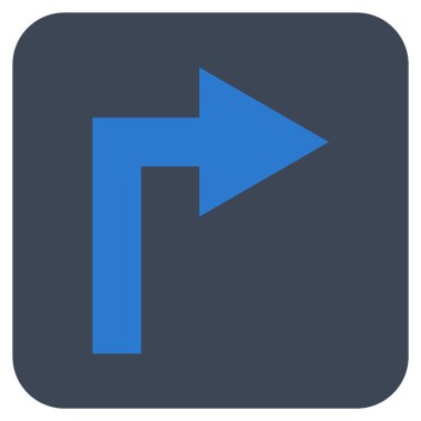 Vektör simge düz kare sağa dönün