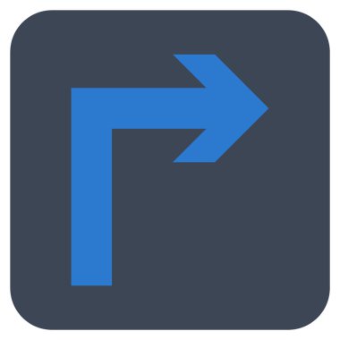 Vektör simge düz kare sağa dönün