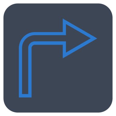 Vektör simge düz kare sağa dönün