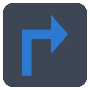 Vektör simge düz kare sağa dönün