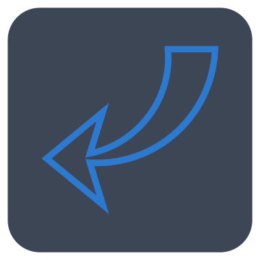 Düz kare vektör simgesi geri al