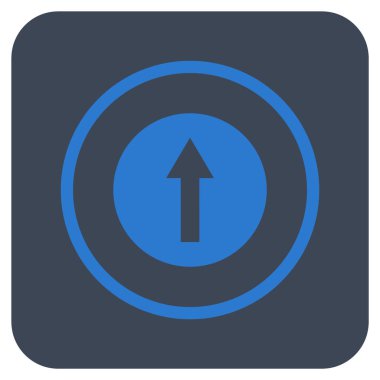 Yukarı yönlü ok düz kare vektör simgesi