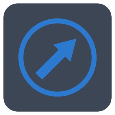 Yukarı sağ yuvarlak ok düz kare vektör simgesi