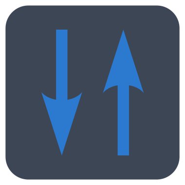 Dikey Exchange oklar düz kare vektör simgesi