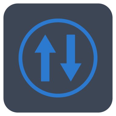 Dikey Çevir oklar düz kare vektör simgesi