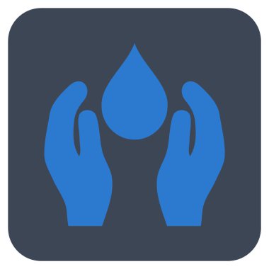 Su bakımı düz kare vektör simgesi