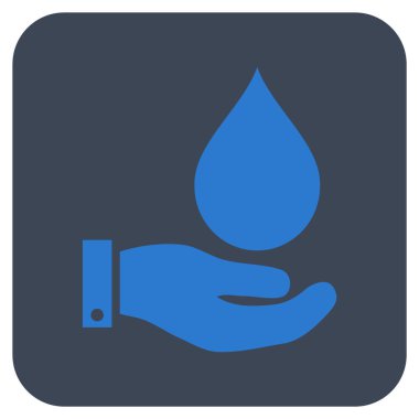 Vektör simge su hizmet düz kare