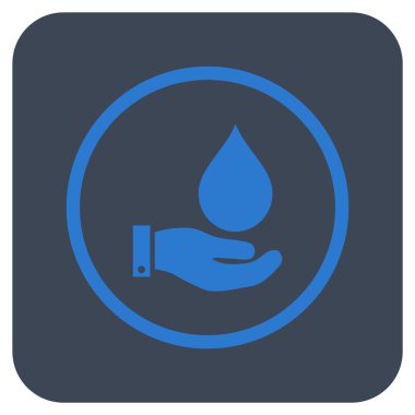 Vektör simge su hizmet düz kare