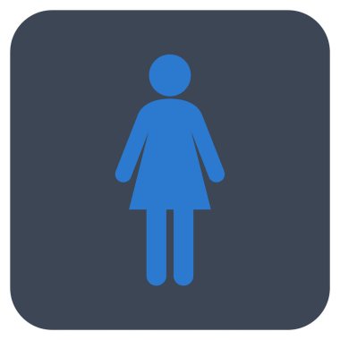 Kadın düz kare vektör simgesi
