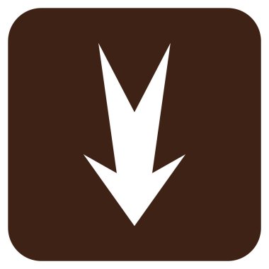 Düz aşağı ok vektör simgesi kare