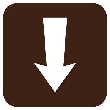 Düz aşağı ok vektör simgesi kare