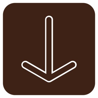 Düz aşağı ok vektör simgesi kare