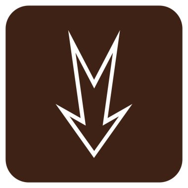 Düz aşağı ok vektör simgesi kare