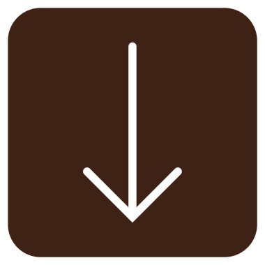 Düz aşağı ok vektör simgesi kare