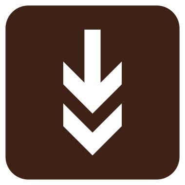 Düz aşağı ok vektör simgesi kare