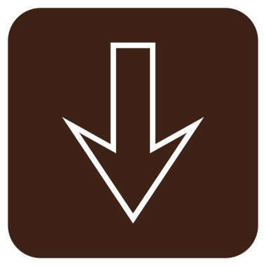 Düz aşağı ok vektör simgesi kare