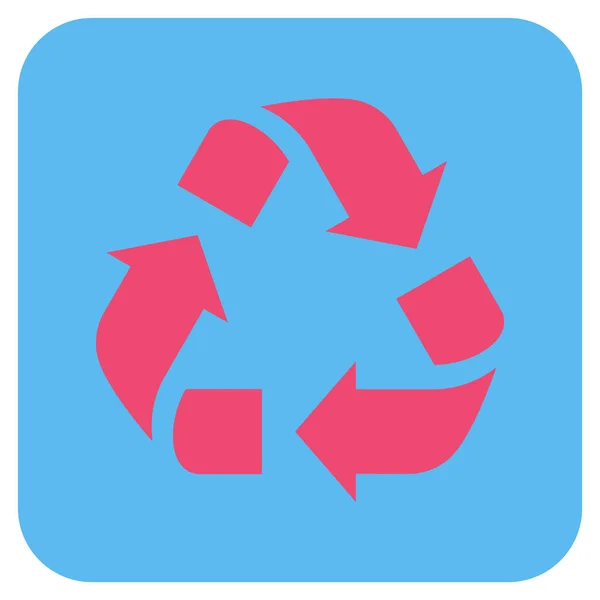 Reciclar plana vetor quadrado ícone —  Vetores de Stock