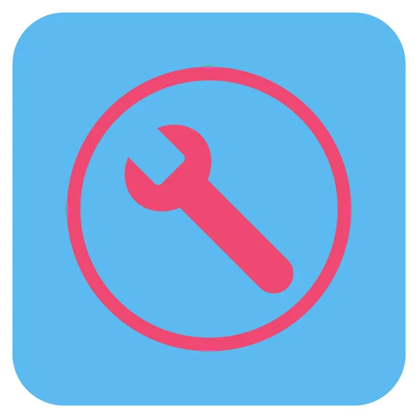 Wrench Flat Squared Vector Icon — Stock Vector