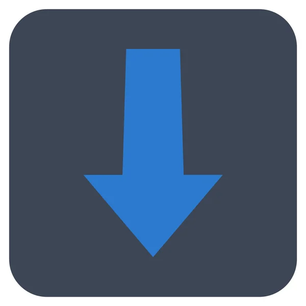 Flecha hacia abajo plana cuadrada Vector icono — Vector de stock