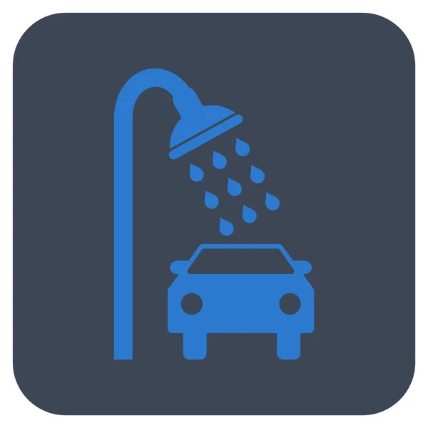 Icono de vector cuadrado plano de ducha de coche — Archivo Imágenes Vectoriales