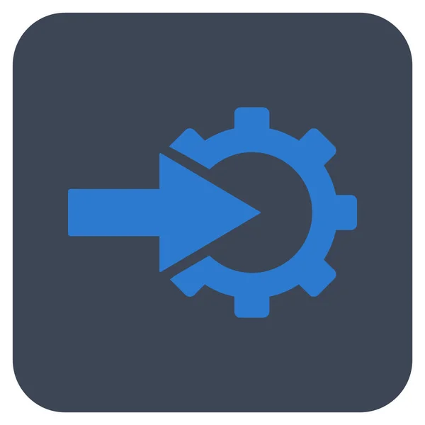 Cog Integration Flat Squared Vector Icon — Stock Vector