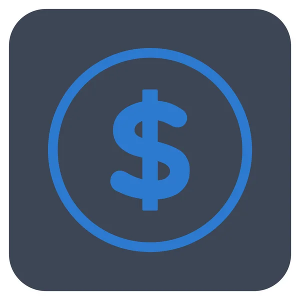 Dólar plano cuadrado Vector icono — Vector de stock