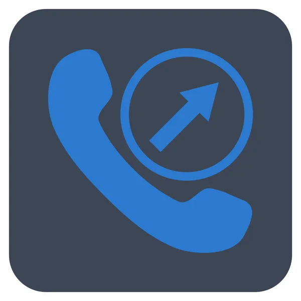 Outgoing Call Flat Squared Vector Icon — Stock Vector