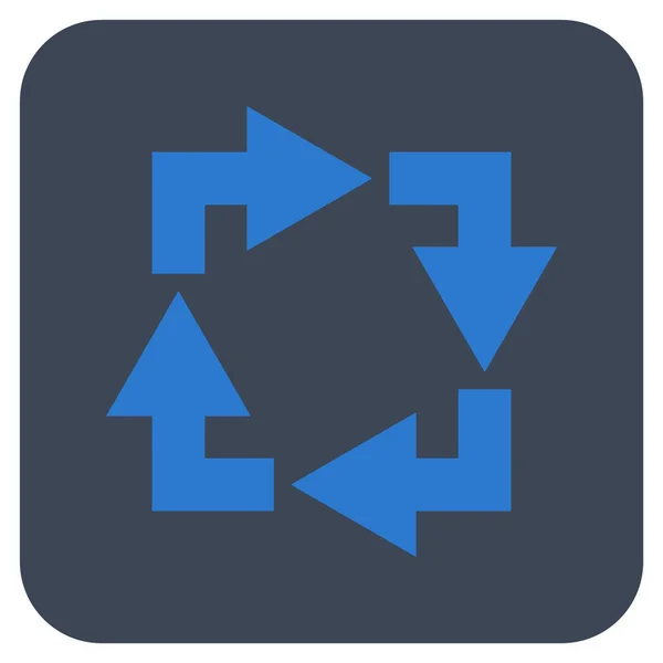 Platte vierkante Vector Icon recyclen — Stockvector