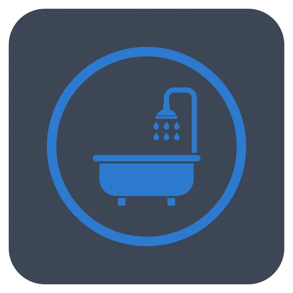 Shower Bath Flat Squared Vector Icon — Stock Vector