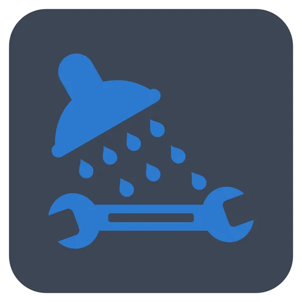 Dusche Sanitär flache quadratische Vektorsymbol — Stockvektor