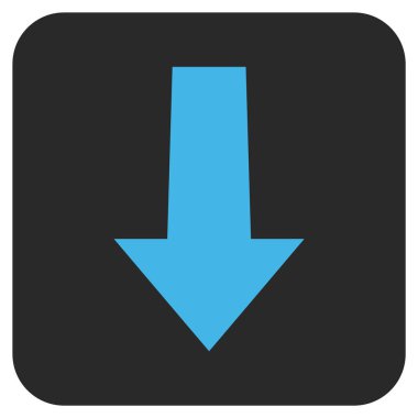 Düz aşağı ok vektör simgesi kare