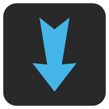 Düz aşağı ok vektör simgesi kare