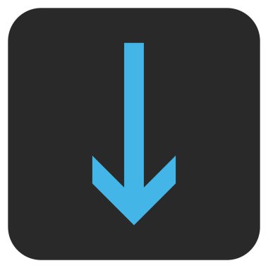 Düz aşağı ok vektör simgesi kare