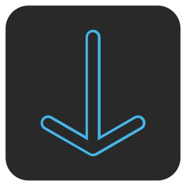 Düz aşağı ok vektör simgesi kare