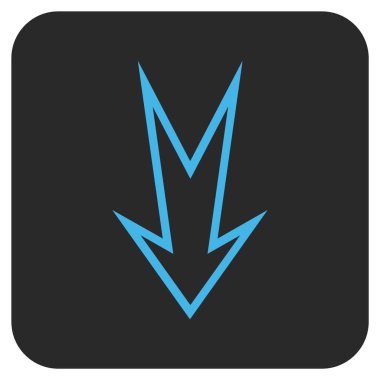 Düz aşağı ok vektör simgesi kare