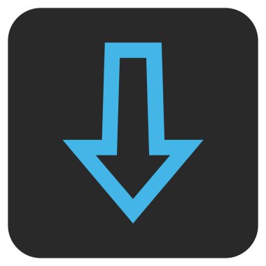 Düz aşağı ok vektör simgesi kare