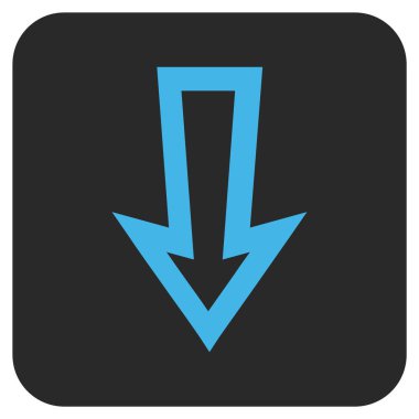 Düz aşağı ok vektör simgesi kare