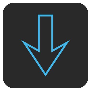 Düz aşağı ok vektör simgesi kare