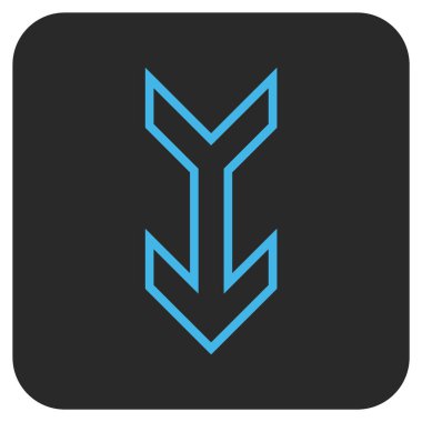 Düz aşağı ok vektör simgesi kare