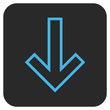 Düz aşağı ok vektör simgesi kare