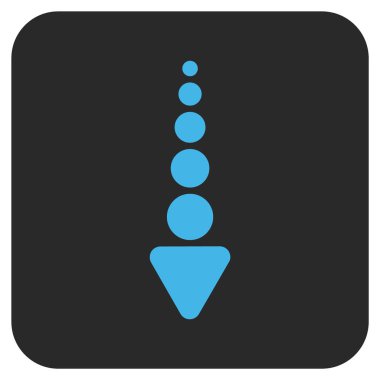 Düz aşağı ok vektör simgesi kare