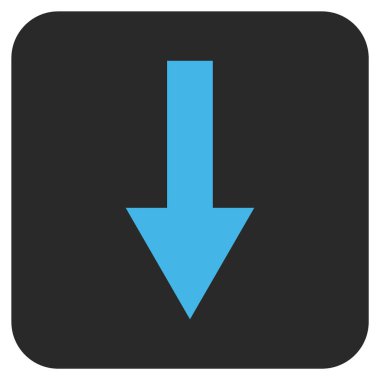 Düz aşağı ok vektör simgesi kare