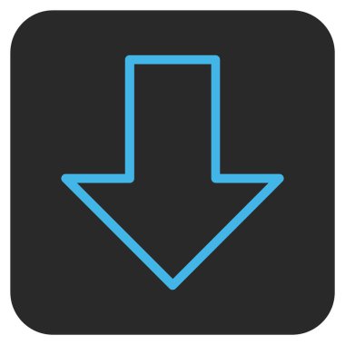 Düz aşağı ok vektör simgesi kare