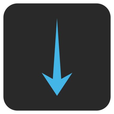 Düz aşağı ok vektör simgesi kare