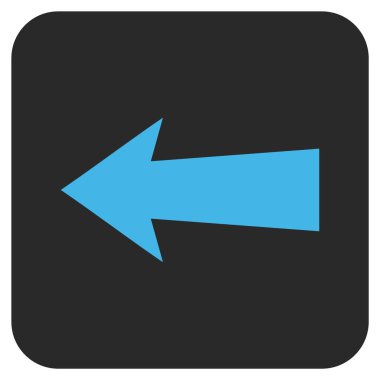 Düz sol ok vektör simgesi kare