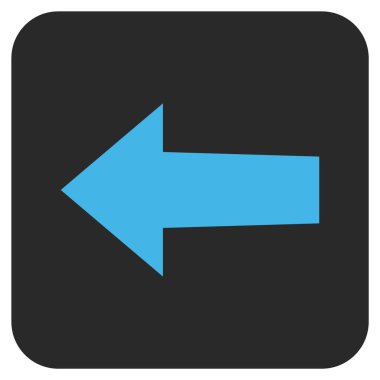 Düz sol ok vektör simgesi kare